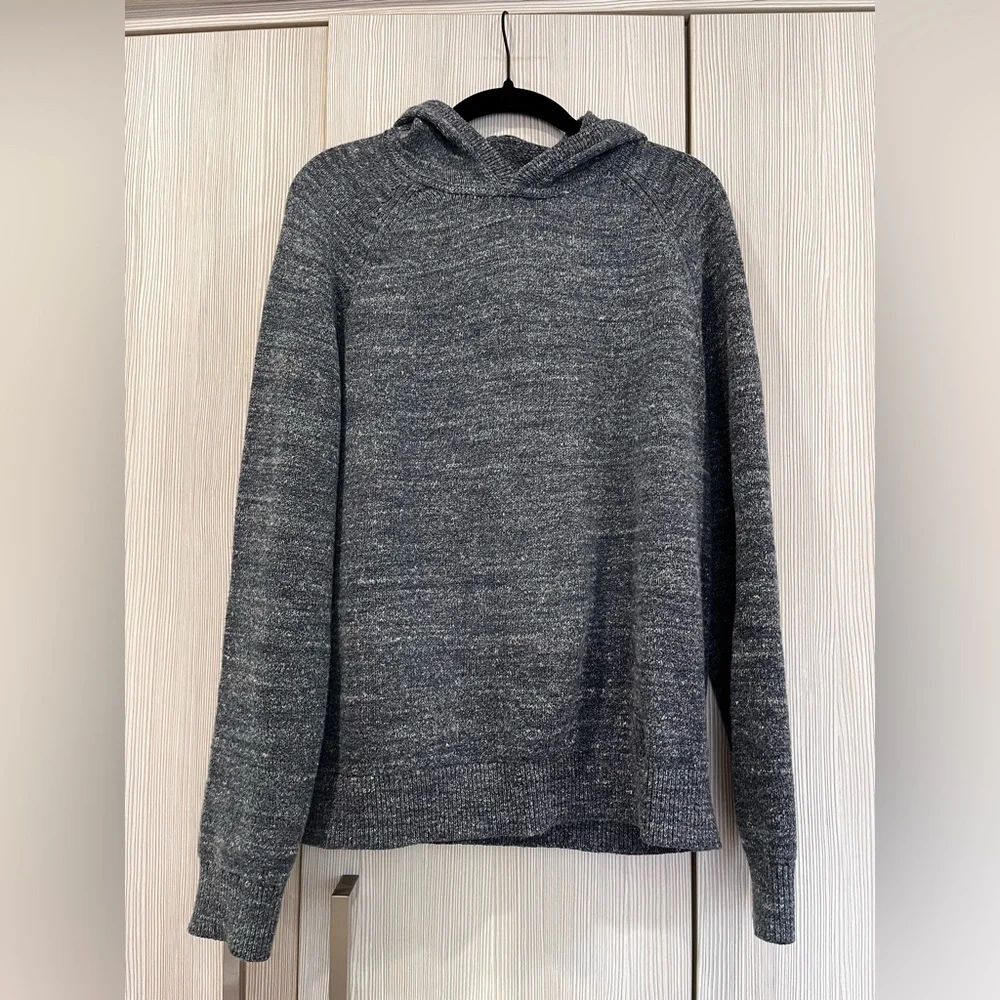 MEN'S SALE Banana Republic‎ Spacedye Popover Hoodie Gray Heathered Knit Medium